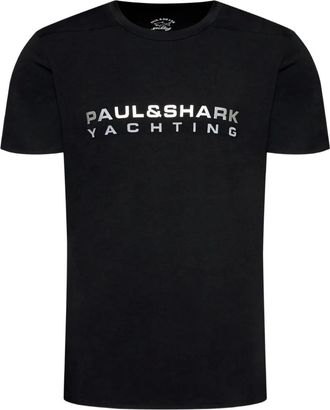 Paul & Shark T-shirt met metallic logo - Zwart