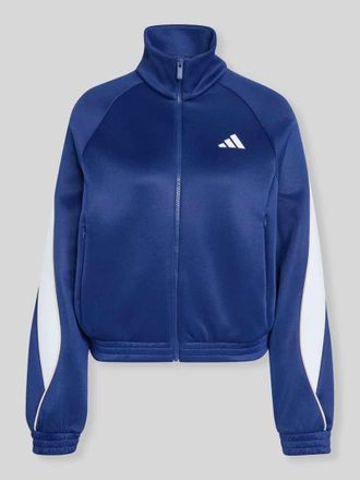 adidas Loose Fit Trainingsjacke aus Baumwoll-Mix mit Logo-Print in Dunkelblau, Gr&ouml;&szlig;e XL