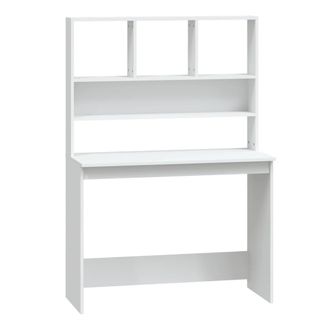 vidaXL Vidaxl - Escritorio Estantes Madera Contrachapada Blanco 102x45x148 Cm
