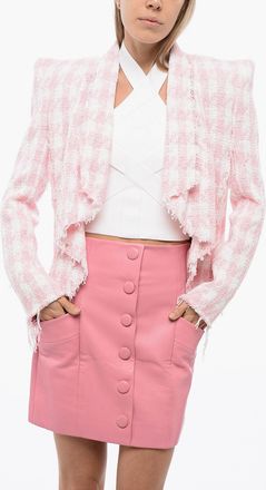 Balmain Giacca In Tweed Sfrangiata Balmain