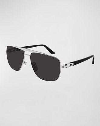Cartier Men & apos;s C-Logo Aviator Sunglasses