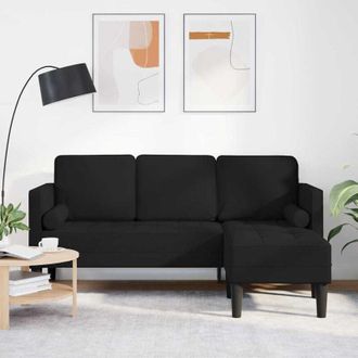 vidaXL Juego De Sof&aacute; Negro 173 X 131 X 67 Cm Tela