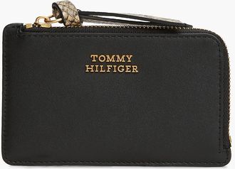 Tommy Hilfiger Womens Smooth Leather Card Holder - Black