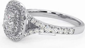 The Diamond Store Cleopatra Lab Diamond Halo Engagement Ring in Platinum 1.20ct F/VS1