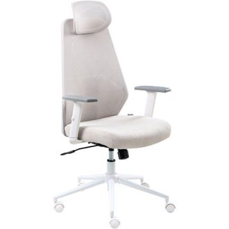 Beliani Office Chair Grey Mesh Upholstery Adjustable Armrests and Headrest Seat Height Adjustment Swivel Base Tilting Backrest ORYN
