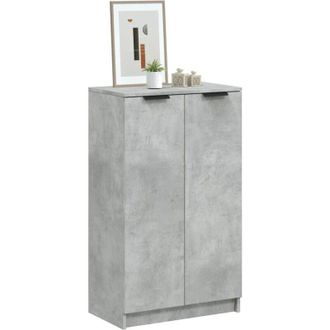 vidaXL Scarpiera Grigio Cemento 59x35x100,5 cm in Legno Multistrato - Vidaxl