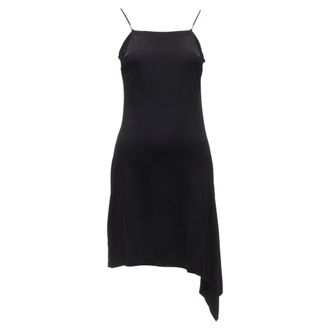Versace Gianni Versace logo charm asymmetric drape slip mini dress