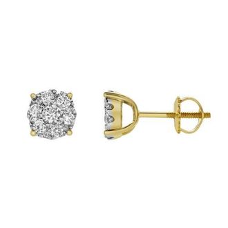 LuvMyJewelry Ballmore 10K Gold Diamond Unisex Earrings - 1.02 Cts in 10K Yellow Gold at Nordstrom
