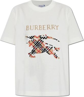 Burberry Tops, Dames, Wit, XS, Katoen, T-shirt met print