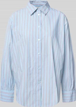 Tom Tailor Denim Oversized Hemdbluse aus reiner Baumwolle in Hellblau, Gr&ouml;&szlig;e XS