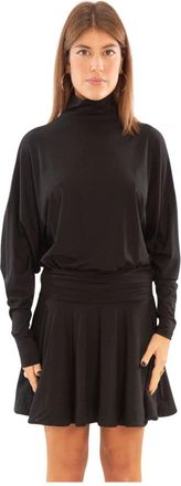 Pinko Atom Jersey Jurk - Dames - Korte kleedjes - Zwart - S - Leer - Kleedjes