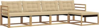 vidaXL Conjunto De Sof&aacute;s De Exterior 5 Uds. Y Beige Vidaxl