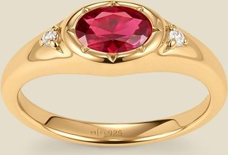 Made by Mary Oval Birthstone Signet Ring