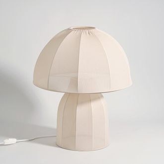 Maisons du monde L&aacute;mpara de seta de poli&eacute;ster reciclado crema