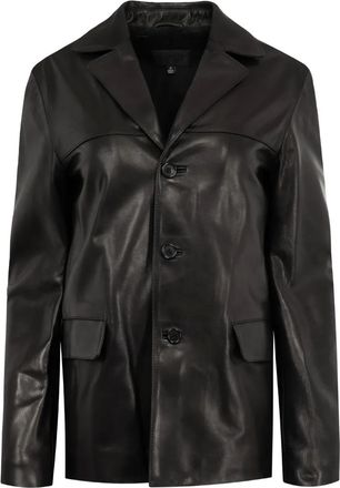 Nili Lotan Tristan leren jack - Zwart