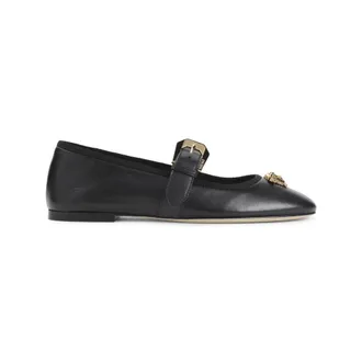 Versace Ballerinas, female, Black, Size: 8 1/2 US La Medusa Ballerinas