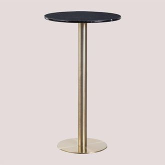 Sklum Sklum - Mesa Alta De Bar Redonda En M&aacute;rmol (&oslash;60 Cm) Cosmopolitan Oro Champagne