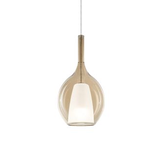 Netlighting Kalique Il 18cm Globe Dome Pendant Ceiling Light Amber 1x E27