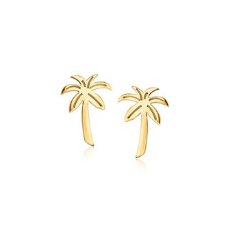 Ross-Simons Italian 10kt Yellow Gold Palm Tree Stud Earrings