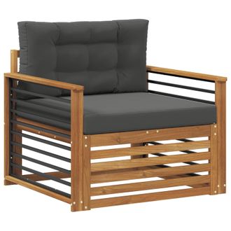 vidaXL Sof&aacute; De Exterior Madera De Acacia S&oacute;lida Y Poli&eacute;ster Vidaxl