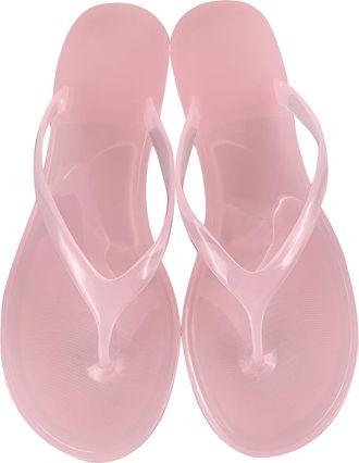 Generic Slippers Slides Womens Elegant Womens Summer Transparent Jelly Crystal Flat Bottom Toe Flip Flops Beach Sandals Slippers Flip Flops Womens Sport Non-S