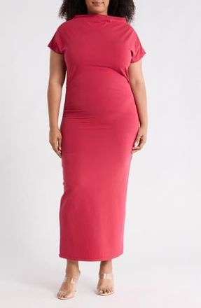 Renee C Off the Shoulder Ruched Dress in Ruby at Nordstrom Rack, Size 3X