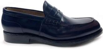 Green George Handgemaakte Blauwe Leren Mocassin - Heren - Loafers - Blauw - 41 1/2 EU - Leer - Schoenen