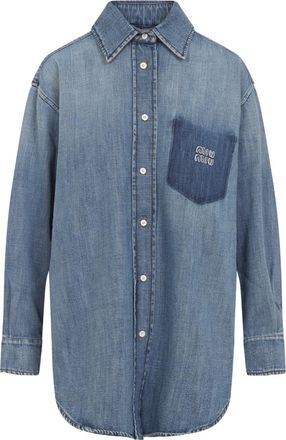 Miu Miu Womens Denim Shirt - Blue Cotton - Size EU 38 (Womens)