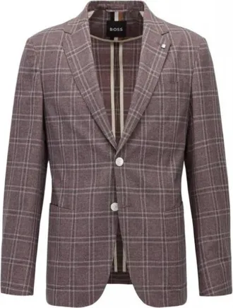 HUGO BOSS C-Hanry-222 Jas - Heren - Blazers - Rood - L - Leer - Jassen