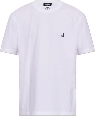 Dsquared2 T-shirt met logo-applicatie - Heren - T-shirts - Wit - 3XL - Katoen - Tops