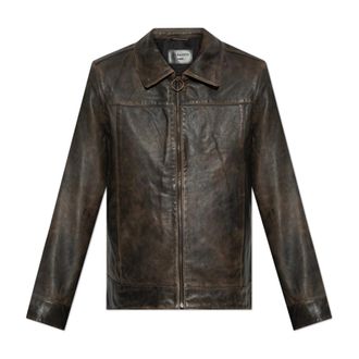 AllSaints Leren jas Alkan - Heren - Leren en Su&egrave;de Jassen - Bruin - S - Jassen