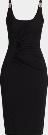 Versace Viscose-Jersey Ruched Midi Dress