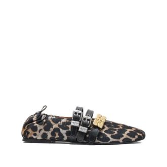 Ganni Schoenen, Dames, Veelkleurig, 40 EU, Leer, Feminine Buckle Ballerina
