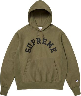 SUPREME Champion Hooded Sweatshirt Olive SS25SW57-OLIVE