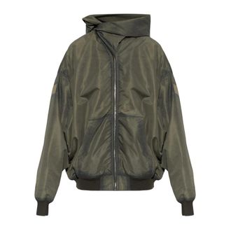 Rick Owens Giacca oversize asimmetrica imbottita - - Jackets - Uomo - Verde - ONE SIZE