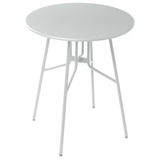 Beliani Beliani - Mesa De Balc&oacute;n De Exterior De Hierro Metal Redonda &Oslash; 64 Cm Gris Taltal