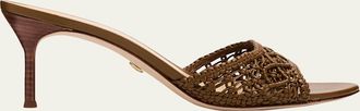 Veronica Beard 70mm Tia Macrame Leather Sandals