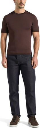 Mani&egrave;re De Voir Ellis Luxe Knitted T-Shirt in Brown at Nordstrom, Size X-Large