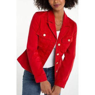 Liverpool L.A. Tab Detail Peplum Jacket in Fire Brick at Nordstrom, Size X-Small P