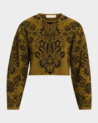 Ulla Johnson Elisa Jacquard Knit Crop Sweater
