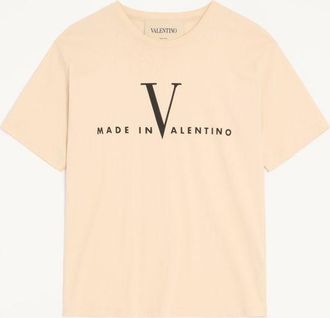Valentino T-Shirt Valentino In Cotone Con Stampa Made In Valentino Uomo BURRO/NERO 3XL