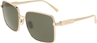 Ferragamo SF330S 752 Womens Sunglasses Gold Size 57