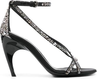 Alexander McQueen 95mm Armadillo sandals - women - Silk - 39 - Black
