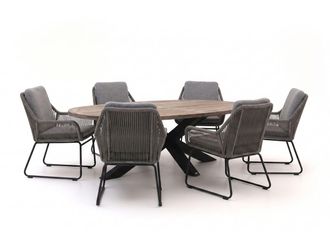 Intenso Furniture Intenso Isorella/ROUGH-Y Ellips 240cm dining tuinset 7-delig