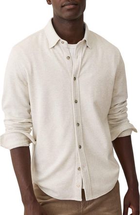 Marine Layer Pacifica Button-Up Shirt in Oatmeal Heather at Nordstrom, Size Xx-Large