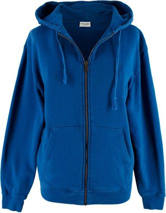 Saint Laurent Blue Zip Up Hoodie Size S