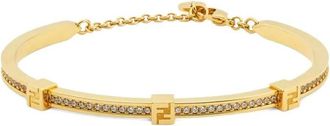 Fendi Golden Logo Crystal Bracelet