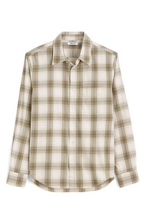 Madewell Plaid Patch Pocket Button-Up Shirt in Pale Dove Ombre Fade Plaid at Nordstrom, Size Xx-Large