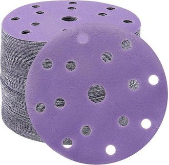 OEM Discos De Lijado De 150 Mm, Papel De Lija De Grano 320, 50 Unidades, Discos De Lijado De 15 Agujeros Para Lijadora Orbital (morado)