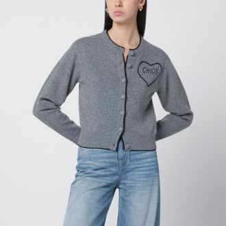 Chlo&eacute; Grey wool and cashmere cardigan